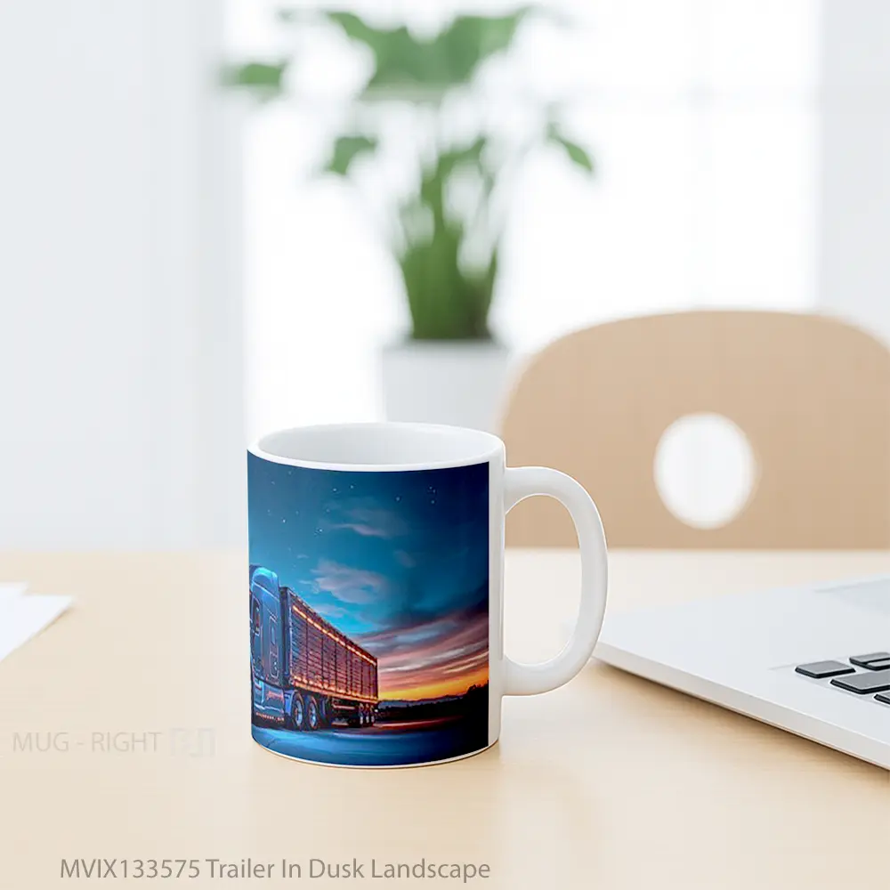 Mug Trailer In Dusk Landscape Gelas Pemandangan Alam - All-side / Desain