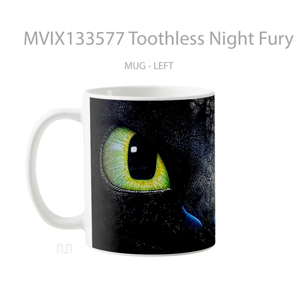 Mug Toothless Night Fury From How To Train Your Dragon Gelas Fantasi - All-side / Desain