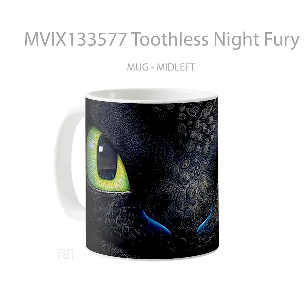 Mug Toothless Night Fury From How To Train Your Dragon Gelas Fantasi - All-side / Desain