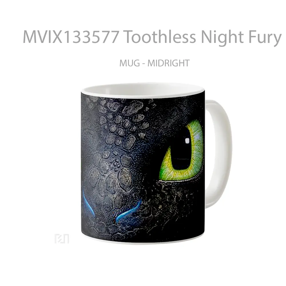Mug Toothless Night Fury From How To Train Your Dragon Gelas Fantasi - All-side / Desain