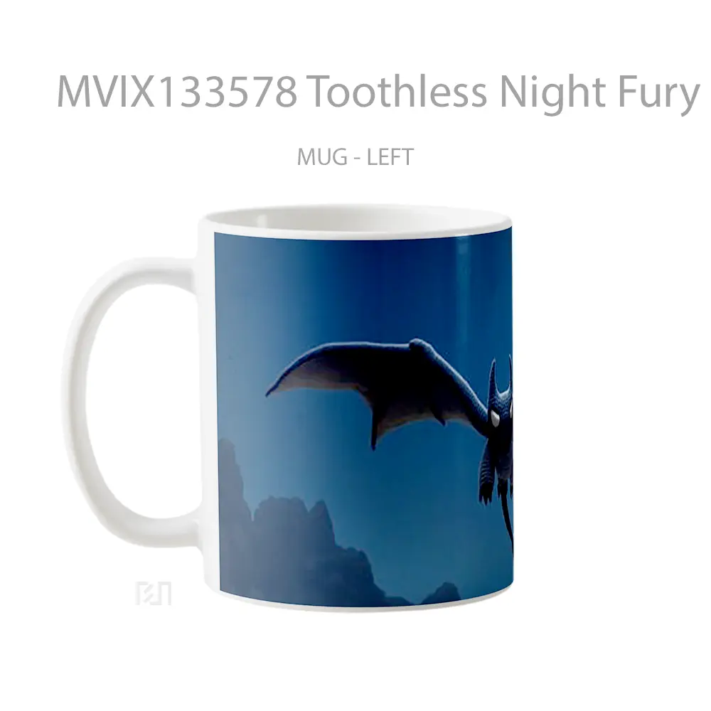 Mug Toothless Night Fury In Hand Knitted Plush Style Gelas Keramik Unik - All-side / Desain