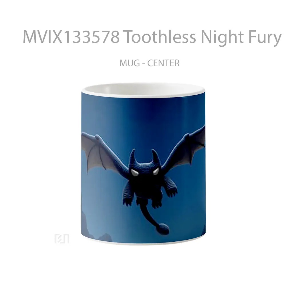 Mug Toothless Night Fury In Hand Knitted Plush Style Gelas Keramik Unik