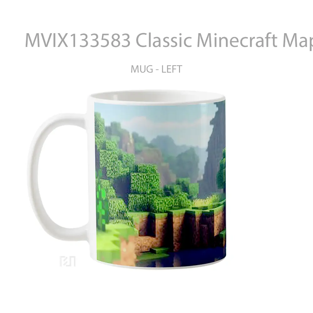 Mug Classic Minecraft Map Nature Cangkir Gamer - All-side / Desain