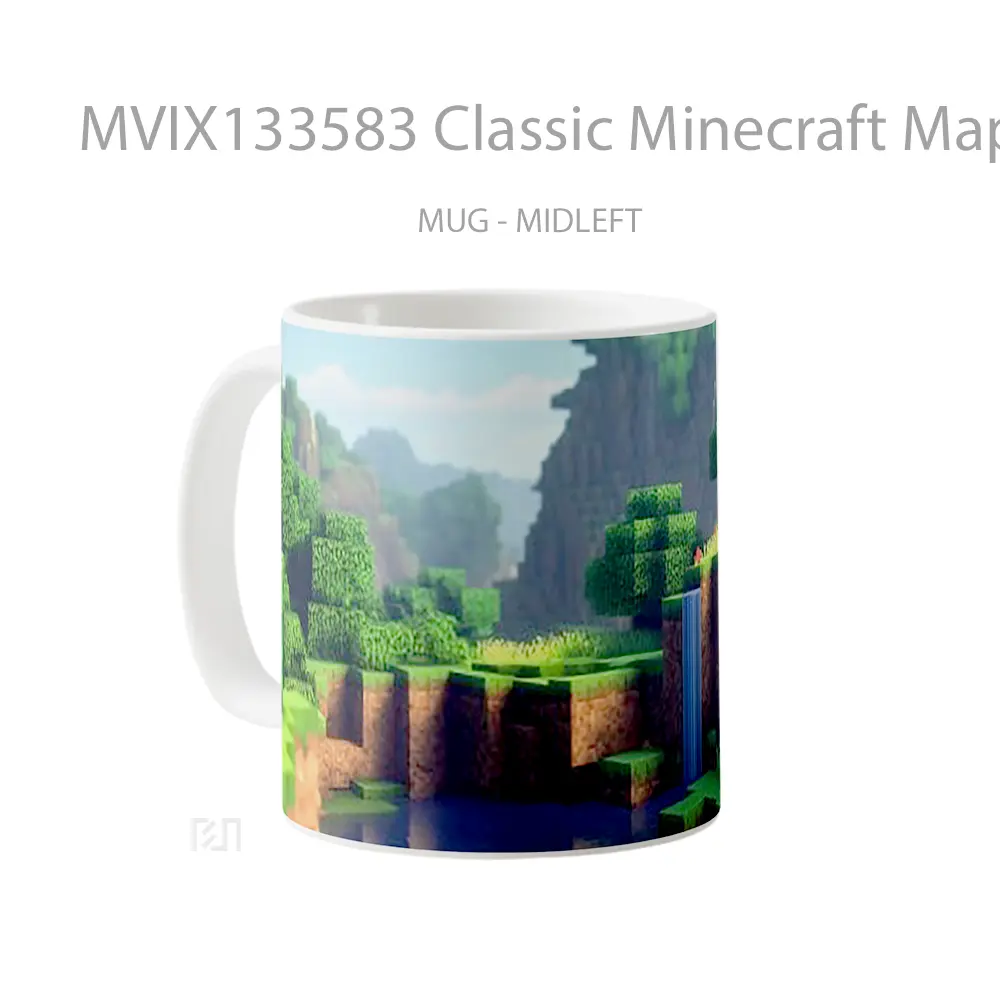 Mug Classic Minecraft Map Nature Cangkir Gamer - All-side / Desain