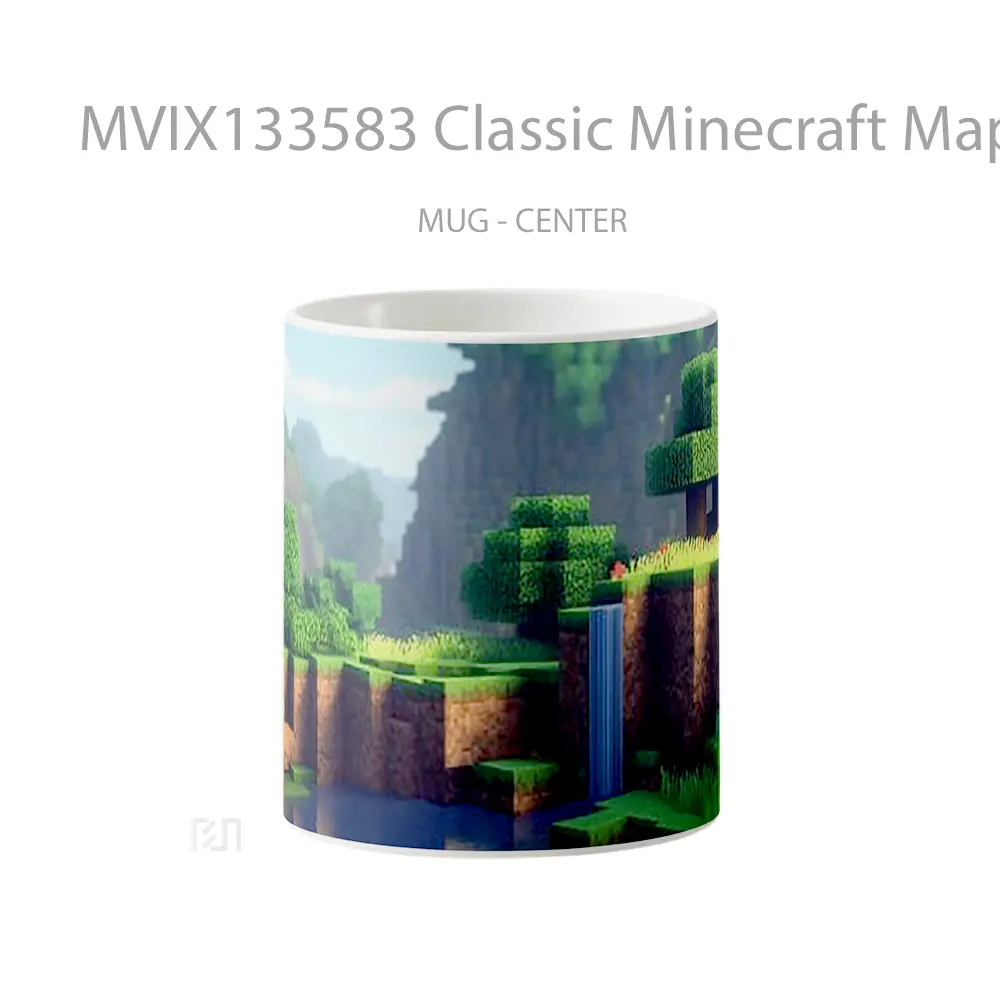 Mug Classic Minecraft Map Nature Cangkir Gamer