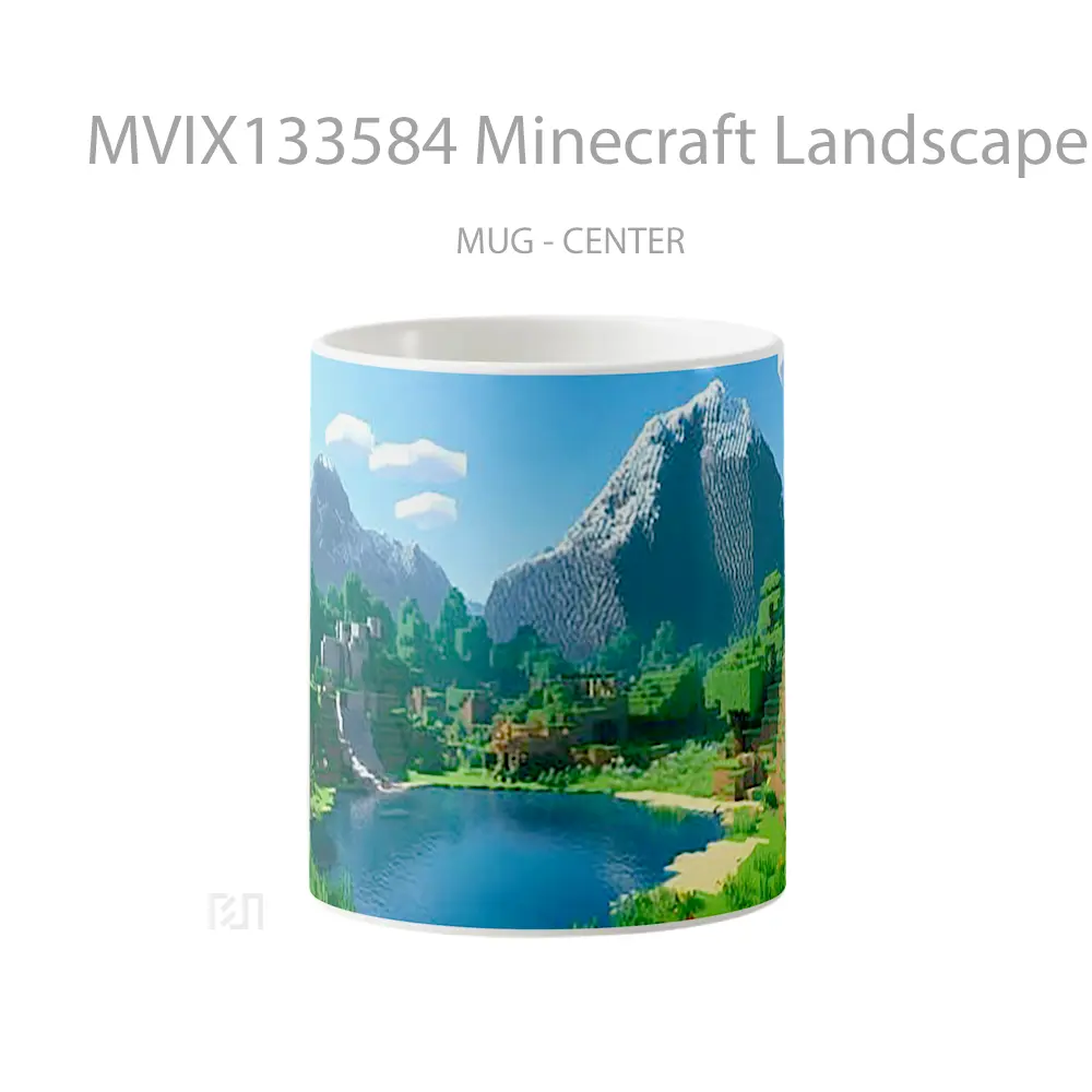 Mug Minecraft Landscape Lake Between The Jungle And Mountains Cangkir Gamer