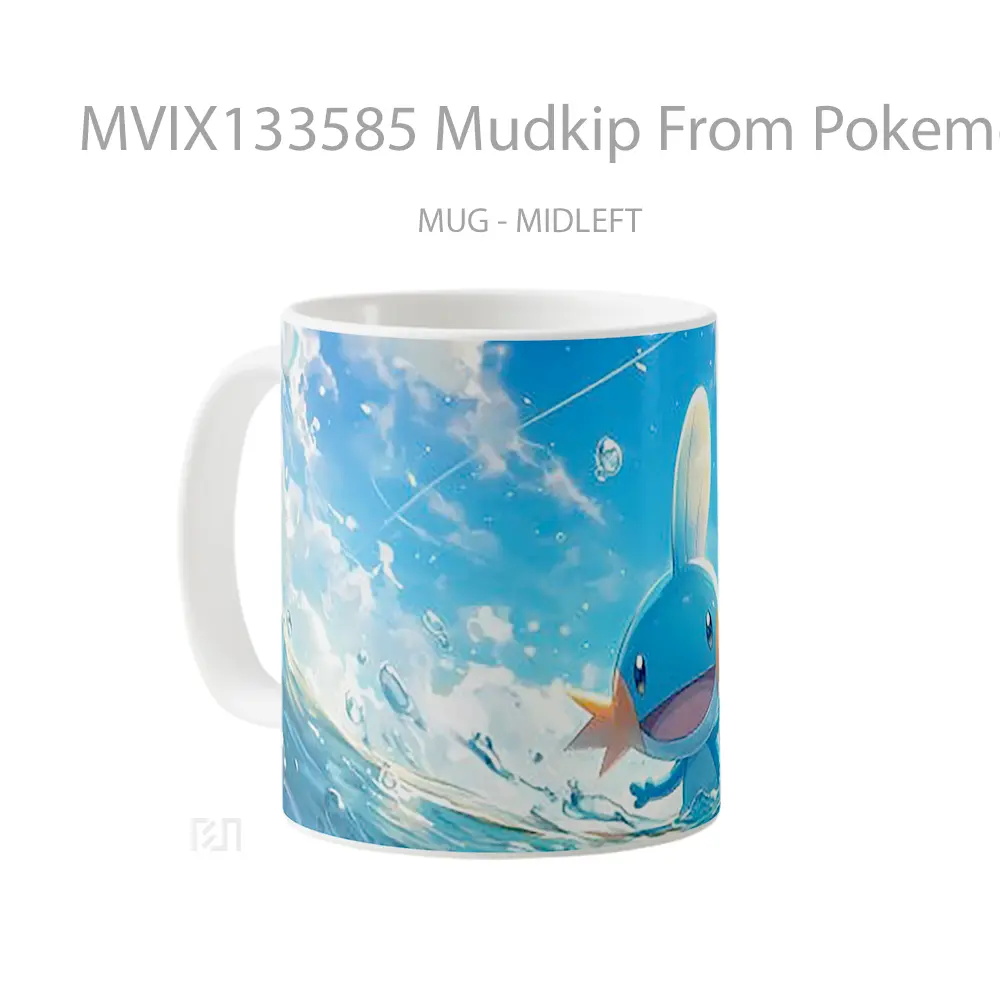 Mug Mudkip From Pokemon Cangkir Anime - All-side / Desain