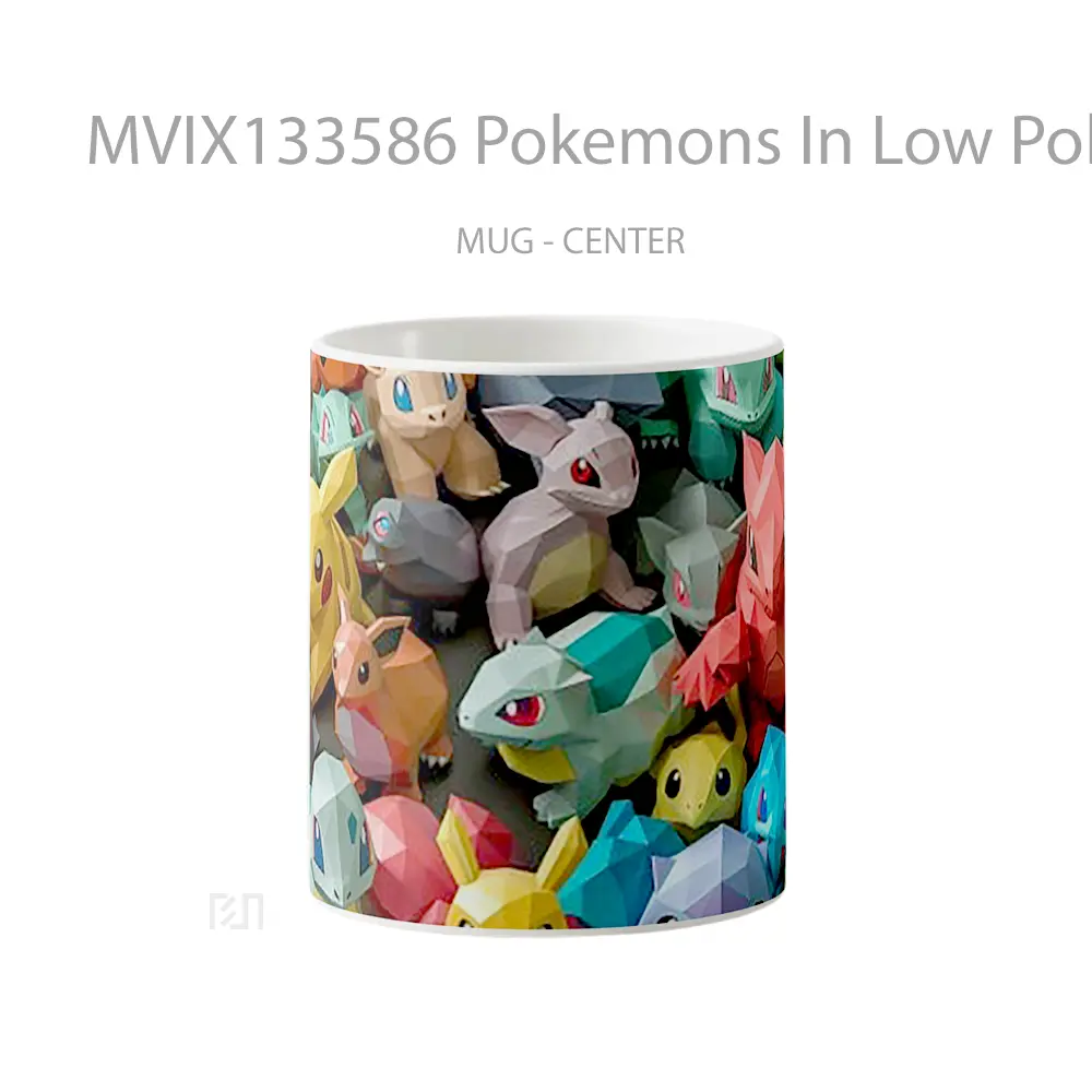 Mug Pokemons In Low Poly Style Gelas Keramik Unik