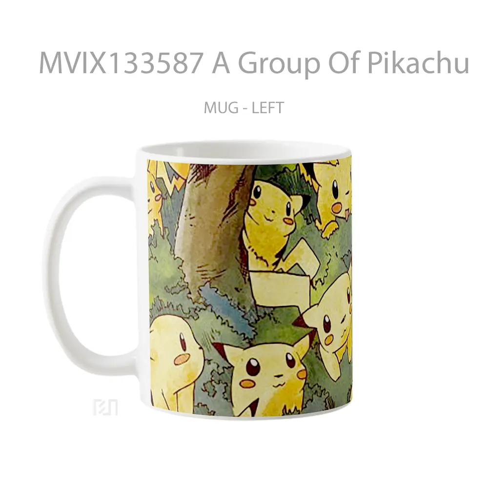 Mug A Group Of Pikachu Gelas Keramik Unik - All-side / Desain