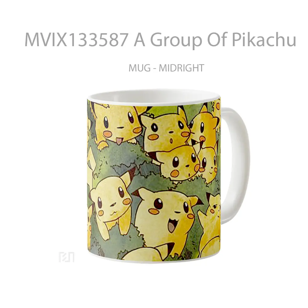 Mug A Group Of Pikachu Gelas Keramik Unik - All-side / Desain