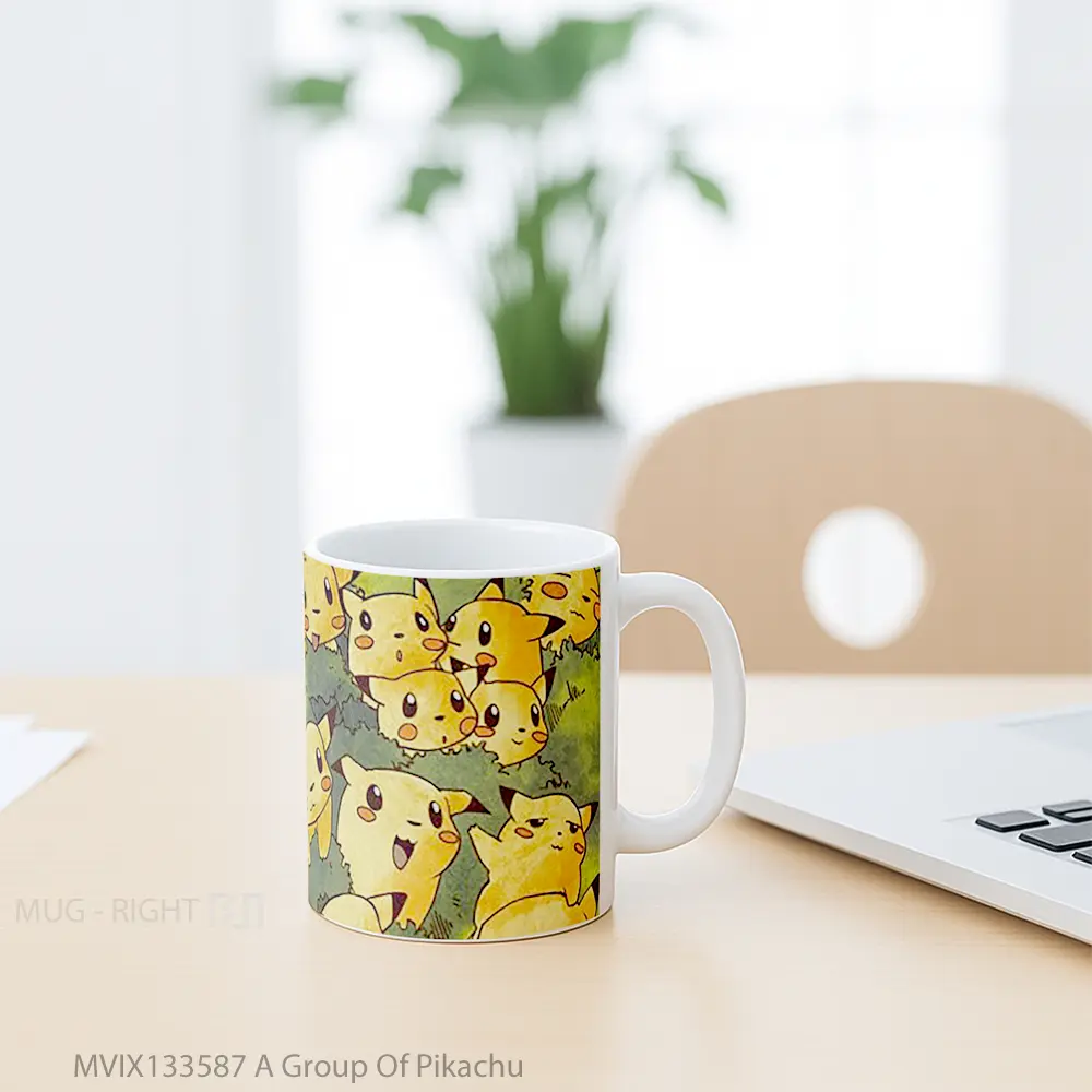 Mug A Group Of Pikachu Gelas Keramik Unik - All-side / Desain