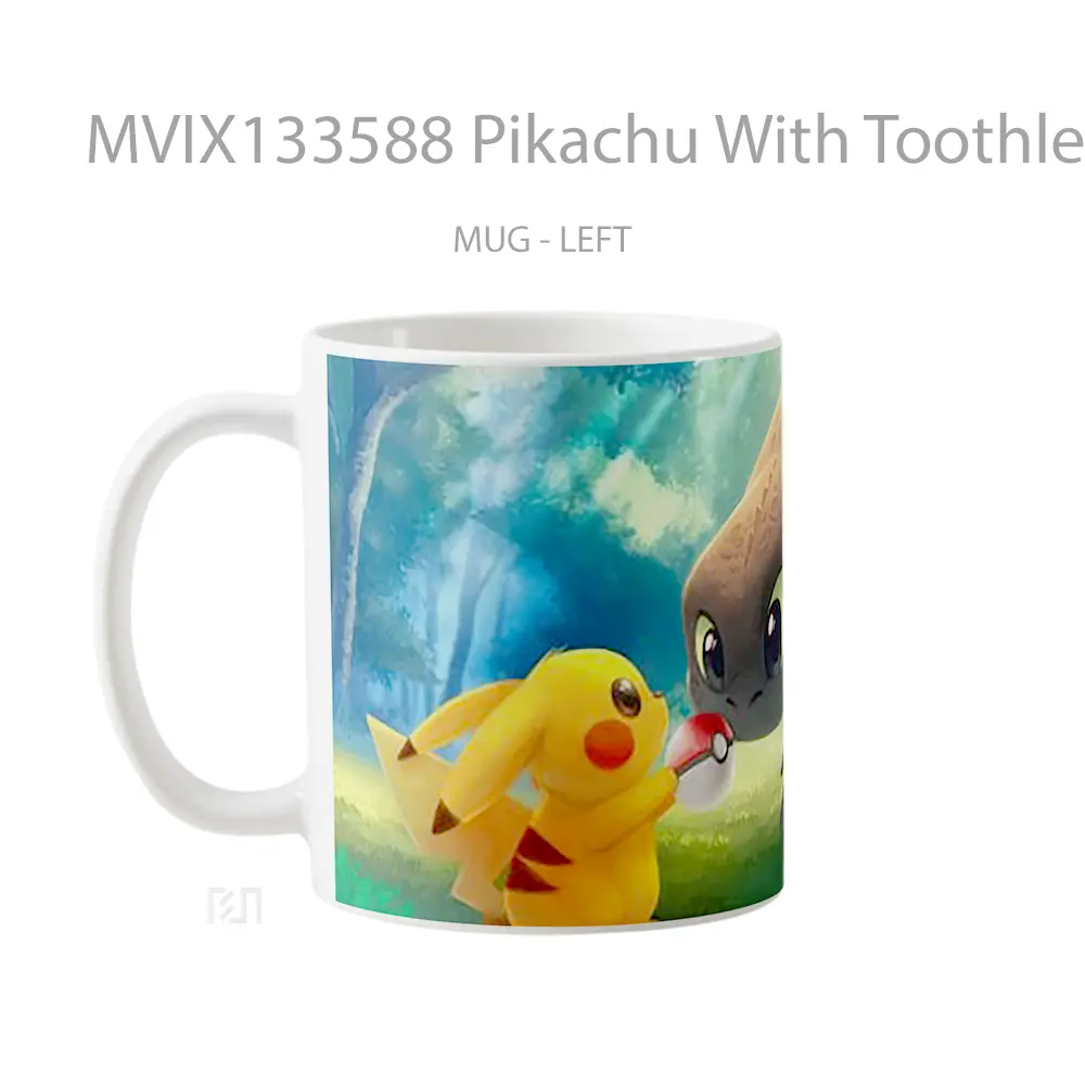 Mug Pikachu With Toothless Night Fury Gelas Keramik Unik - All-side / Desain