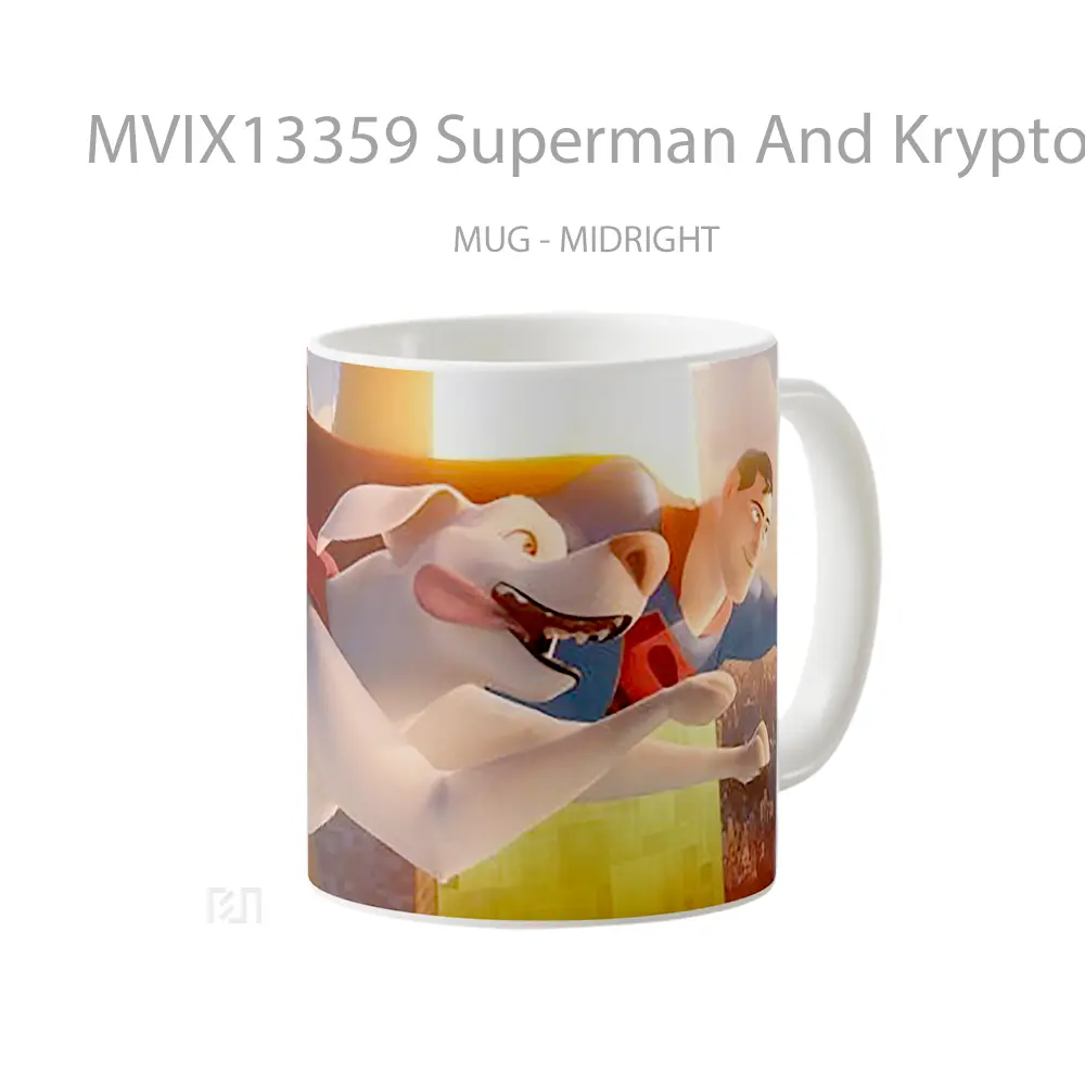 Mug Superman And Krypto Dc League Of Super Pets Gelas Superhero - All-side / Desain