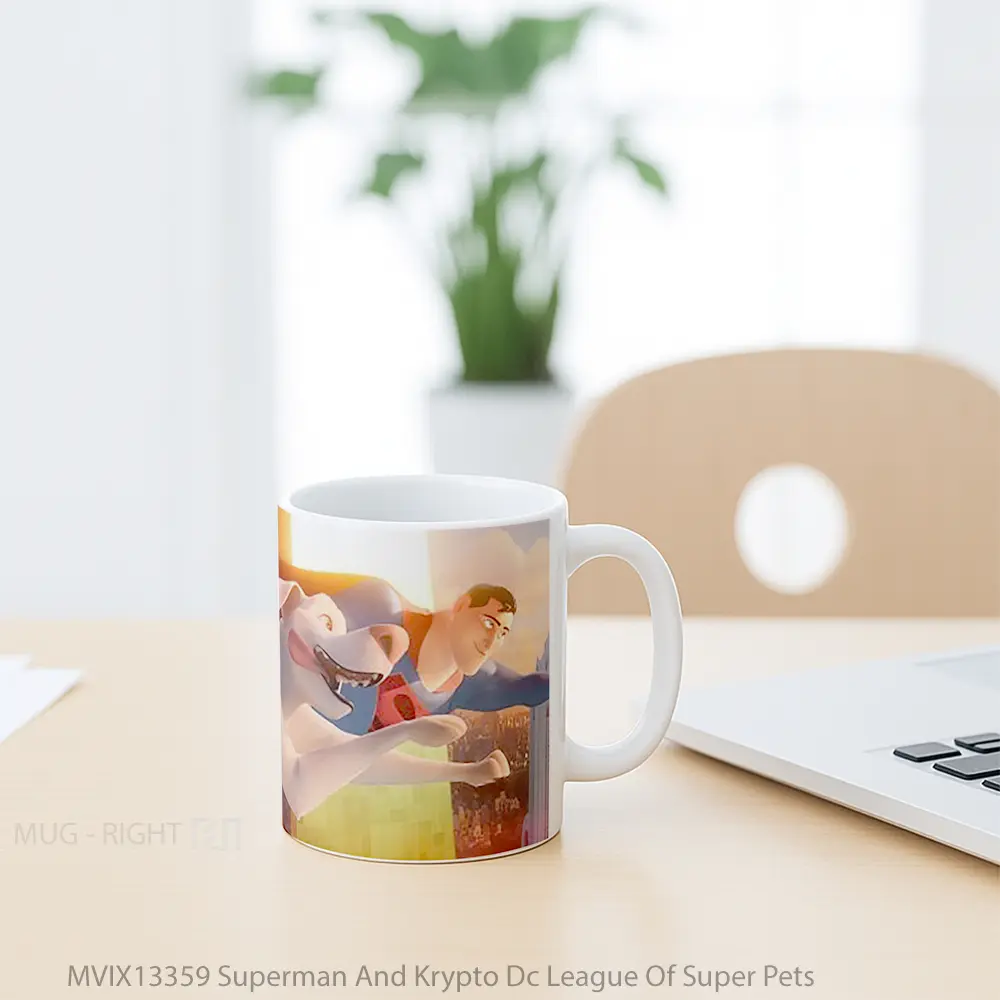 Mug Superman And Krypto Dc League Of Super Pets Gelas Superhero - All-side / Desain
