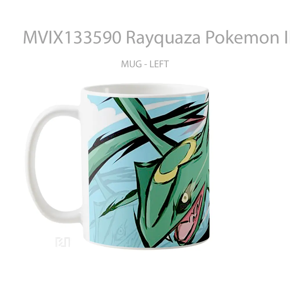 Mug Rayquaza Pokemon Illustration Cangkir Anime - All-side / Desain