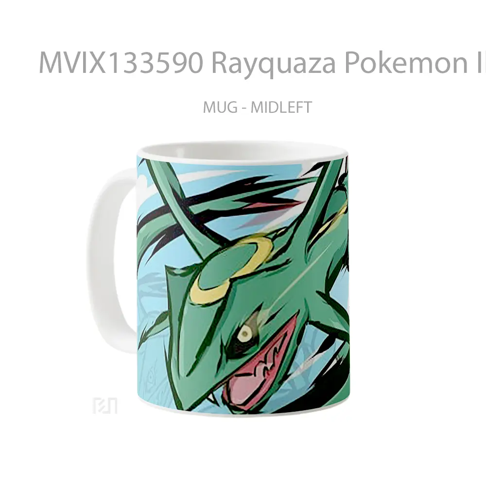 Mug Rayquaza Pokemon Illustration Cangkir Anime - All-side / Desain