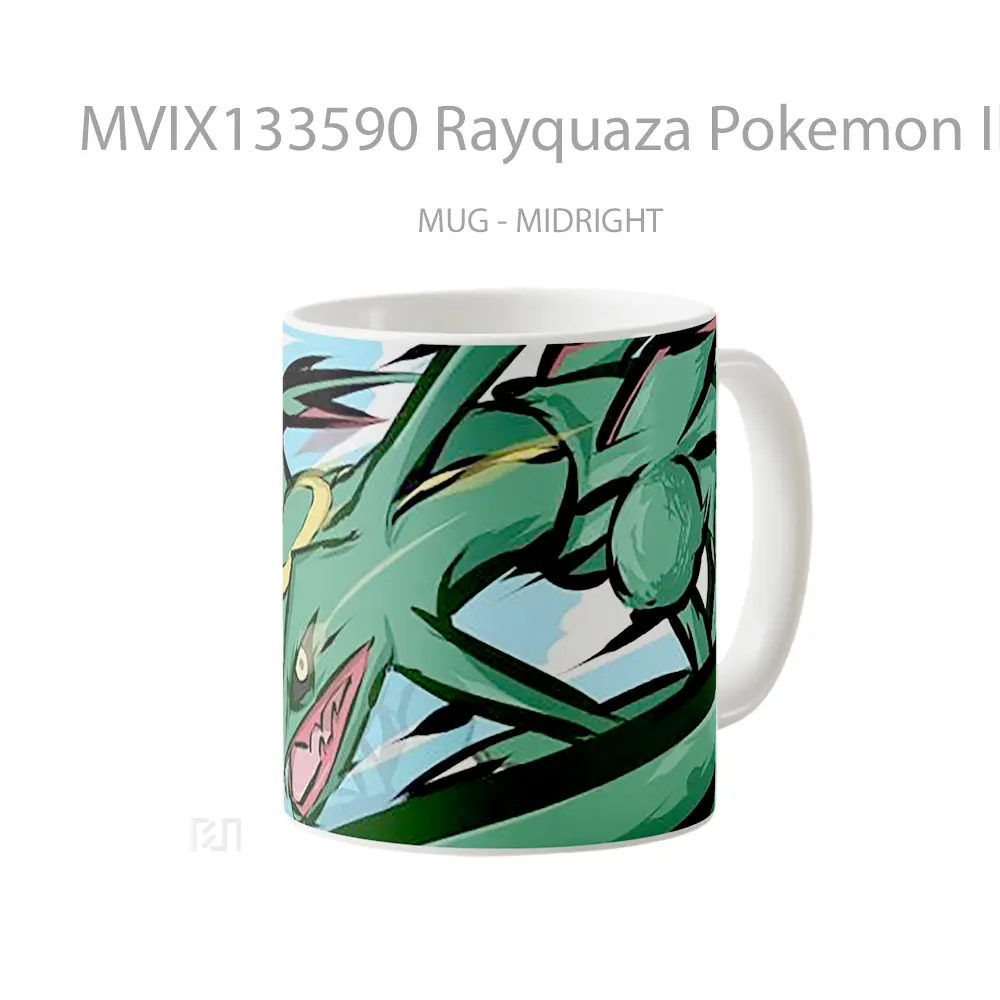 Mug Rayquaza Pokemon Illustration Cangkir Anime - All-side / Desain
