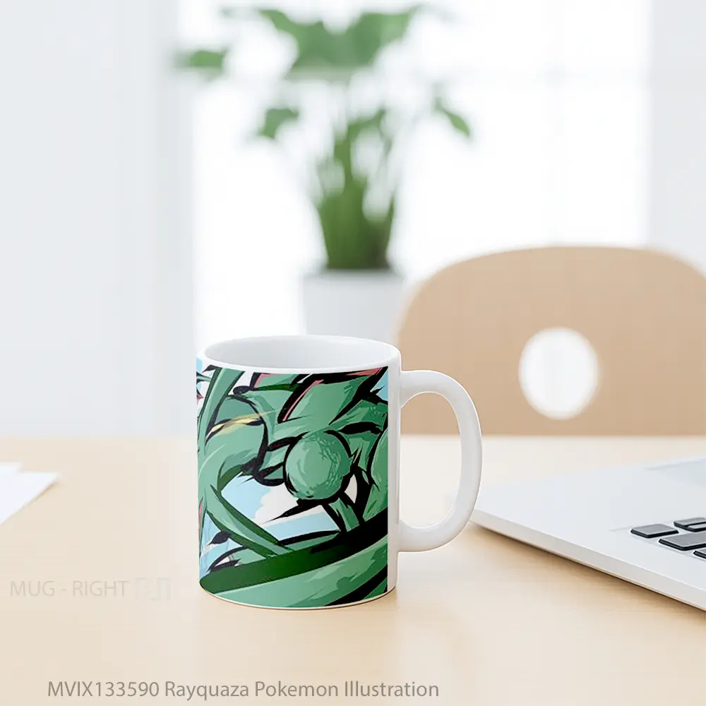 Mug Rayquaza Pokemon Illustration Cangkir Anime - All-side / Desain
