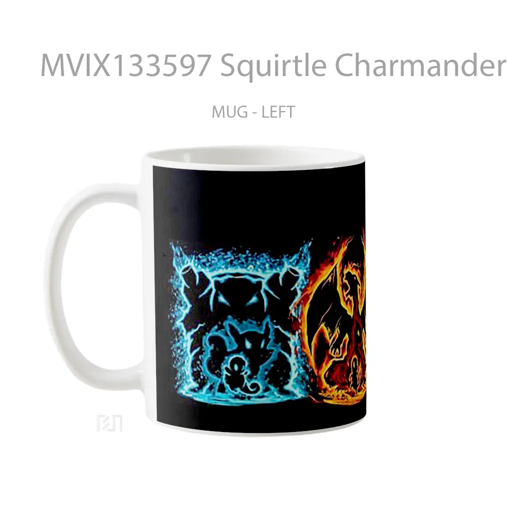 Mug Squirtle Charmander And Bulbasaur Evolutions Gelas Keramik Unik - All-side / Desain