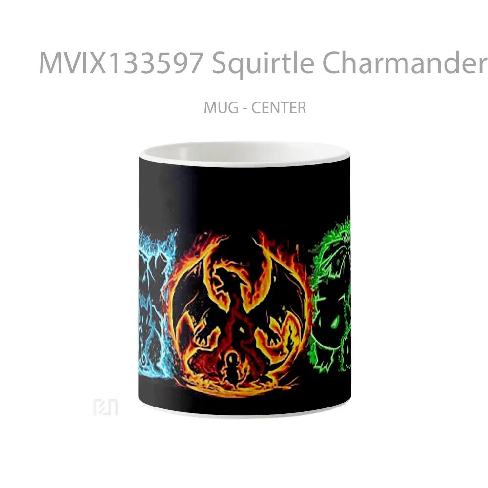 Mug Squirtle Charmander And Bulbasaur Evolutions Gelas Keramik Unik