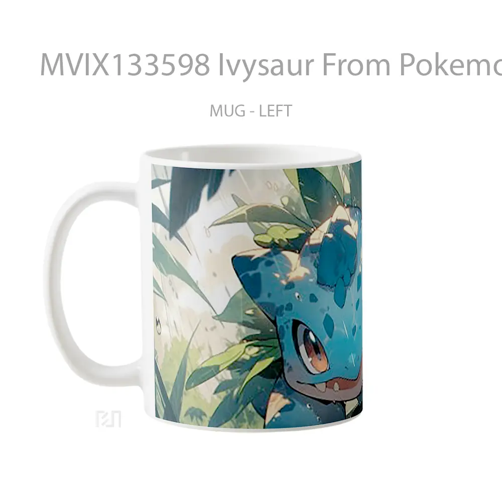 Mug Ivysaur From Pokemon Cangkir Anime - All-side / Desain