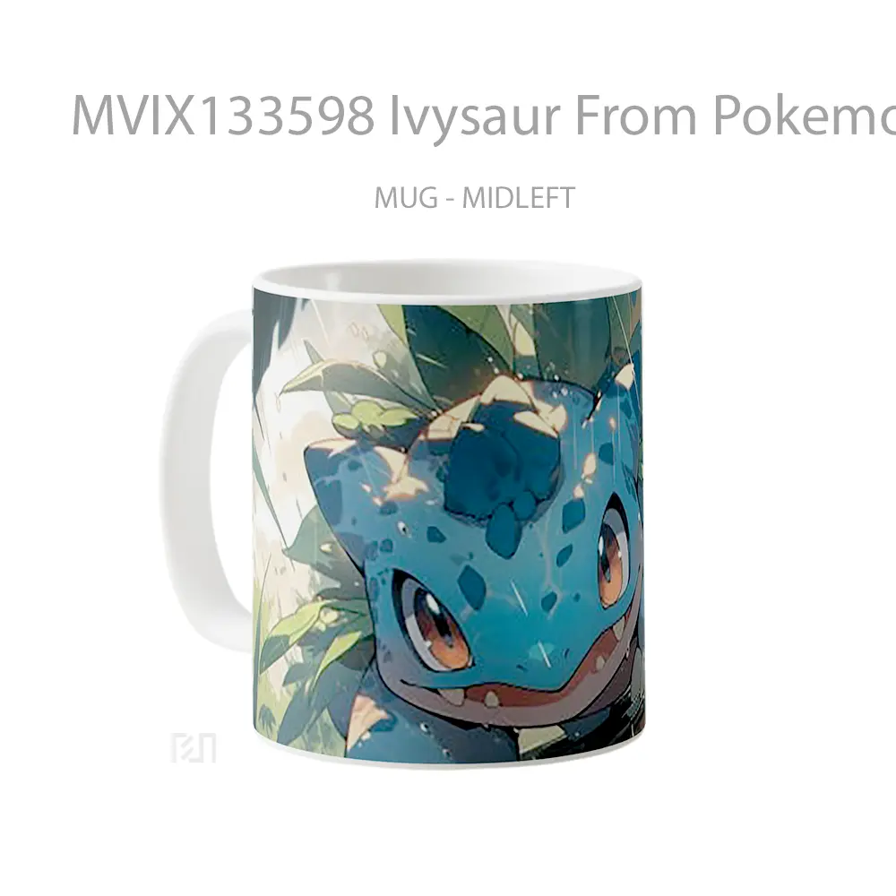 Mug Ivysaur From Pokemon Cangkir Anime - All-side / Desain