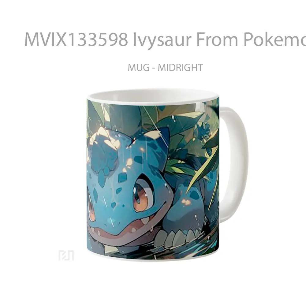 Mug Ivysaur From Pokemon Cangkir Anime - All-side / Desain