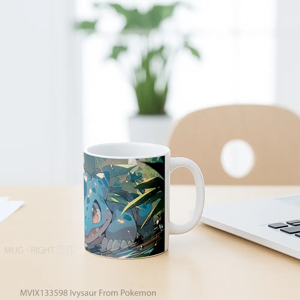 Mug Ivysaur From Pokemon Cangkir Anime - All-side / Desain