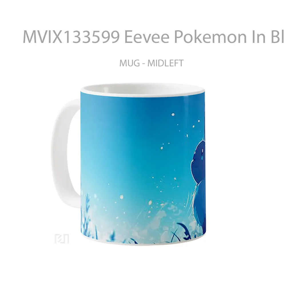 Mug Eevee Pokemon In Blue Night Cangkir Anime - All-side / Desain