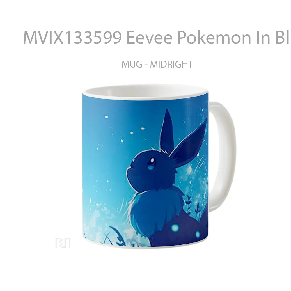 Mug Eevee Pokemon In Blue Night Cangkir Anime - All-side / Desain