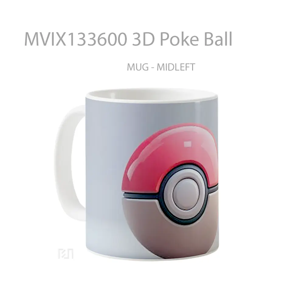 Mug 3D Poke Ball Gelas Keramik Unik - All-side / Desain