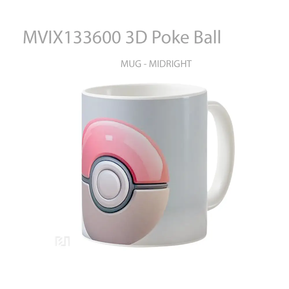 Mug 3D Poke Ball Gelas Keramik Unik - All-side / Desain