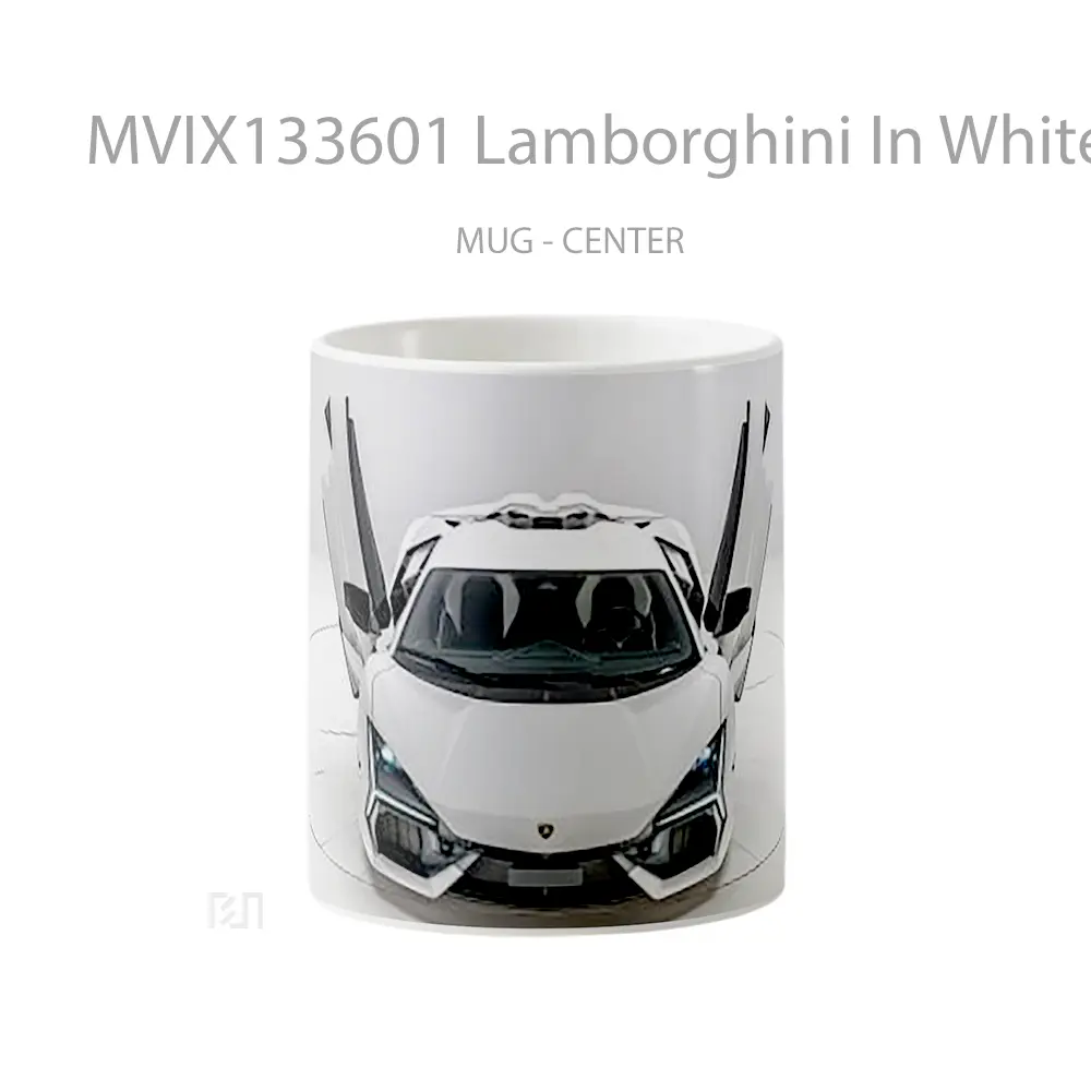 Mug Lamborghini In White Cangkir Mobil
