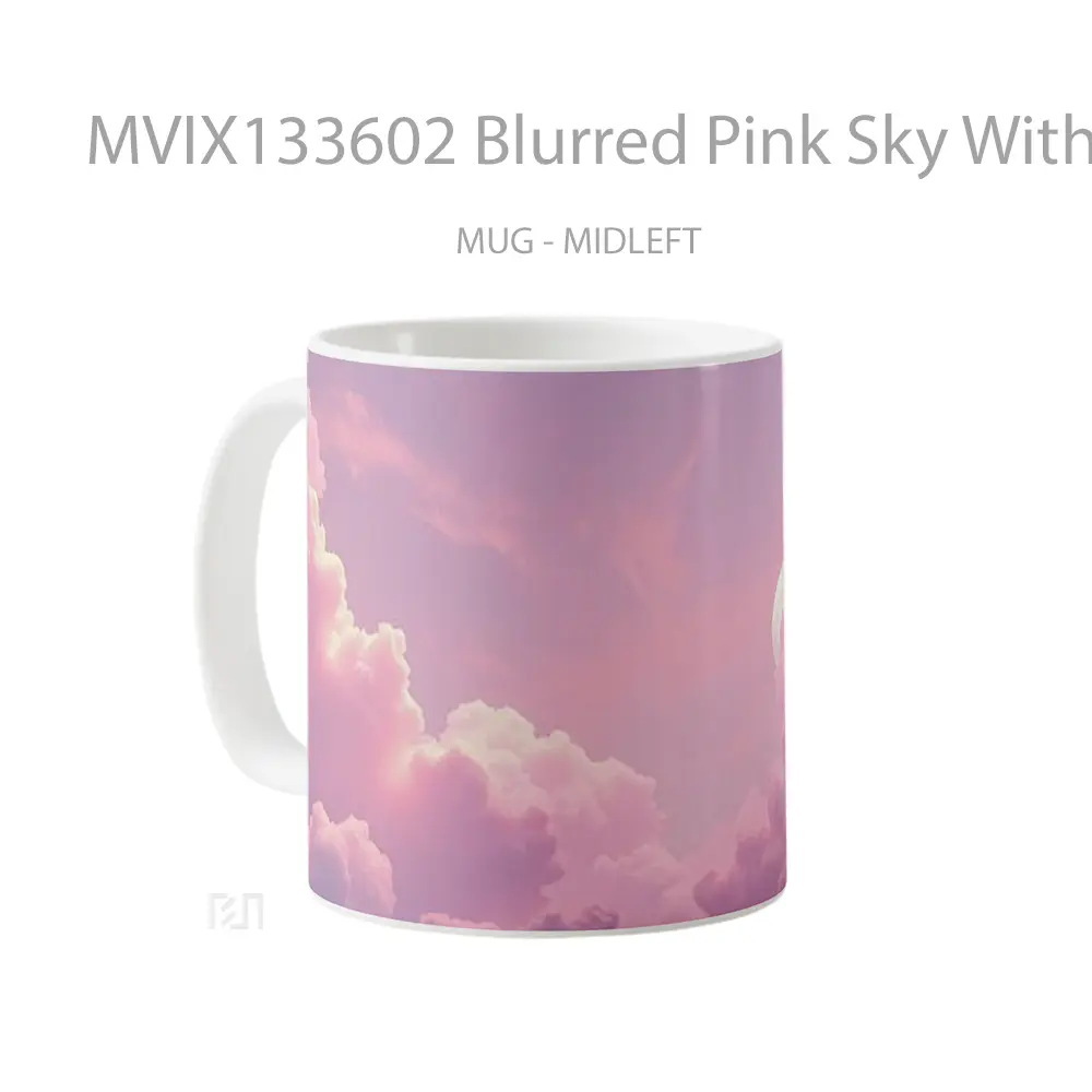 Mug Blurred Pink Sky With The Moon Gelas Pemandangan Alam - All-side / Desain