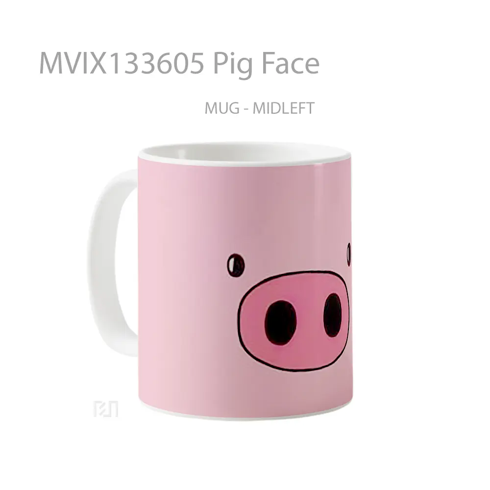 Mug Pig Face Gelas Hewan Lucu - All-side / Desain