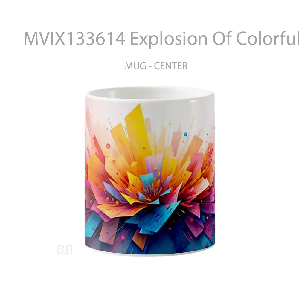 Mug Explosion Of Colorful Figures Gelas Keramik Unik