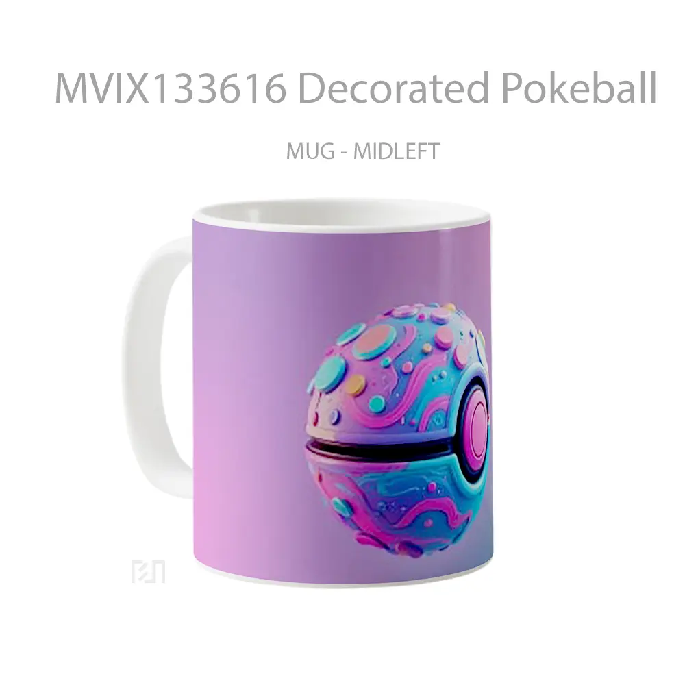 Mug Decorated Pokeball Gelas Keramik Unik - All-side / Desain