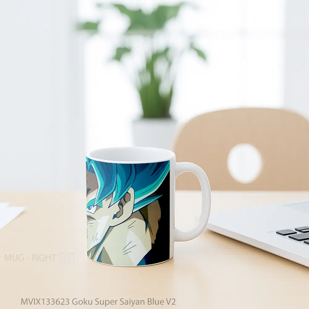 Mug Goku Super Saiyan Blue V2 Cangkir Anime - All-side / Desain