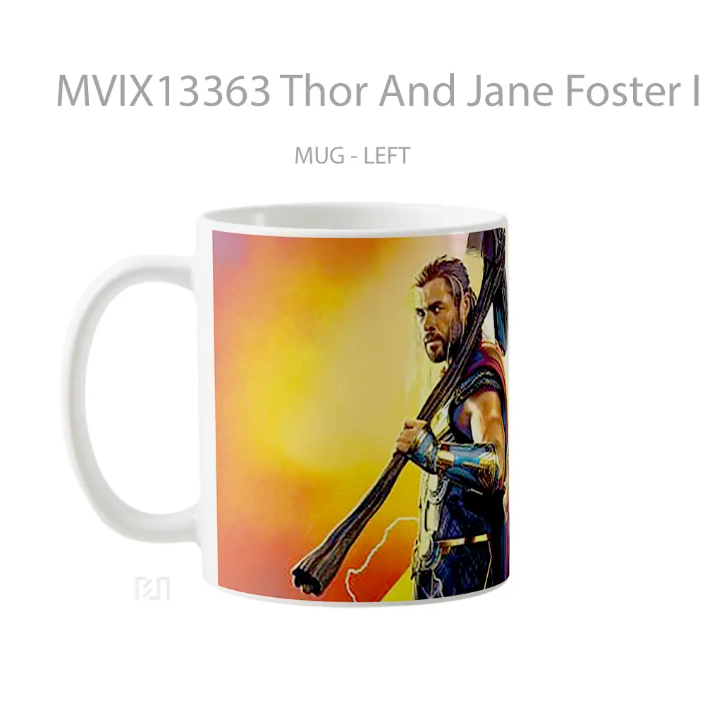 Mug Thor And Jane Foster In Thor Love And Thunder Gelas Superhero - All-side / Desain