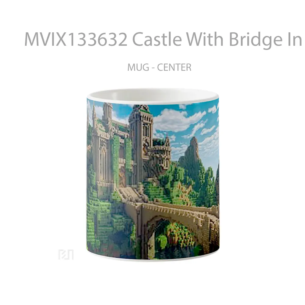 Mug Castle With Bridge In Minecraft Cangkir Gamer