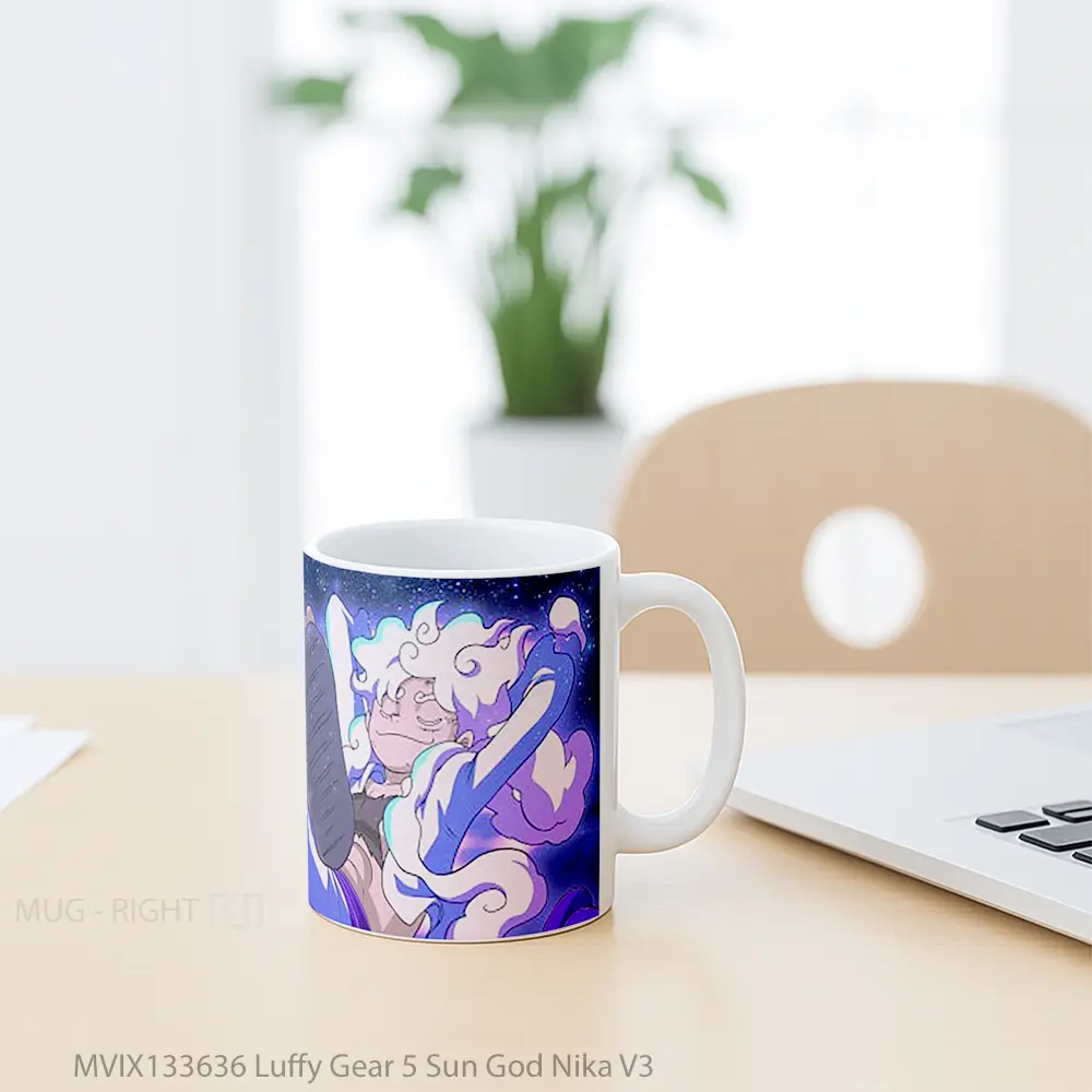 Mug Luffy Gear 5 Sun God Nika V3 Cangkir Anime - All-side / Desain