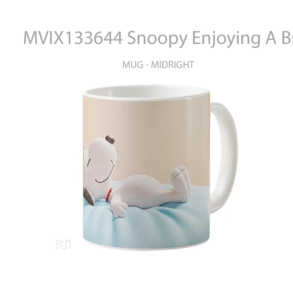 Mug Snoopy Enjoying A Break Gelas Keramik Unik - All-side / Desain