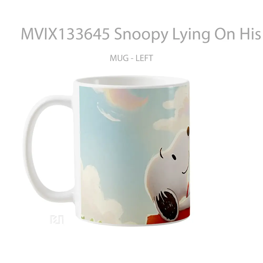 Mug Snoopy Lying On His House Gelas Keramik Unik - All-side / Desain