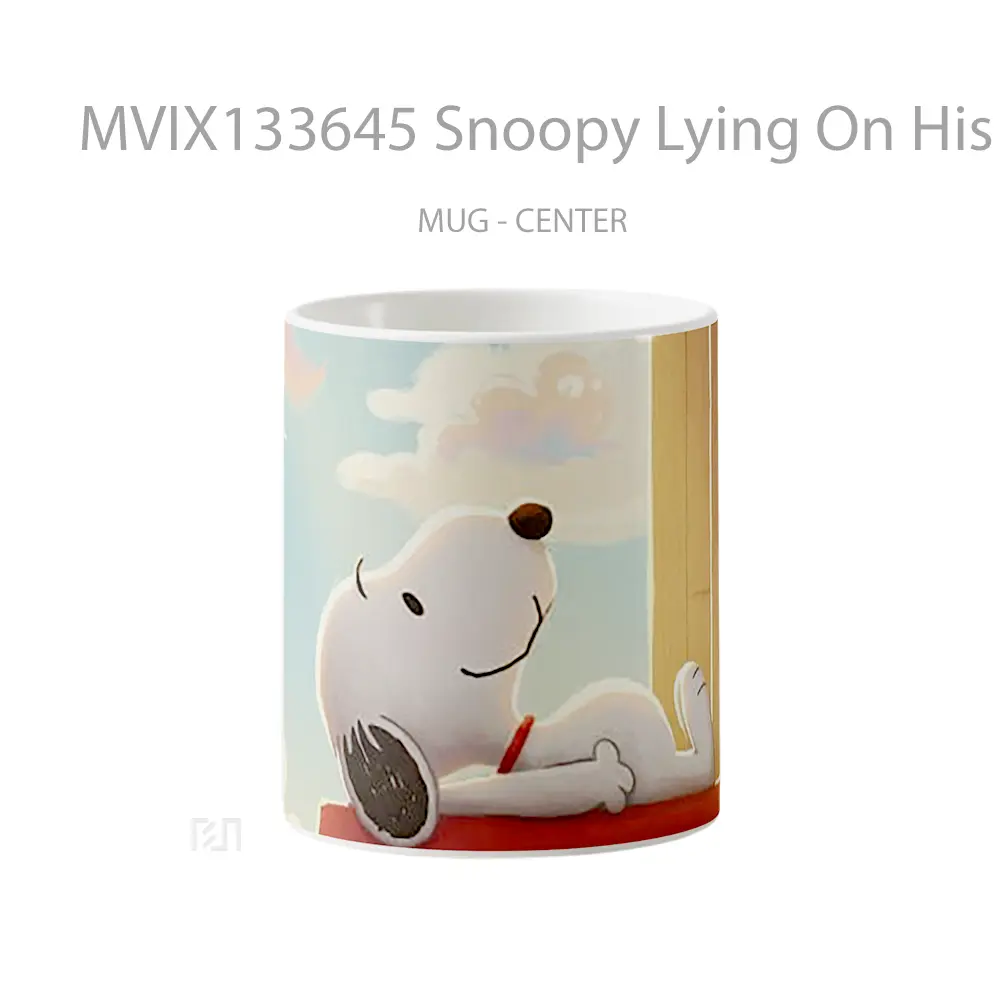 Mug Snoopy Lying On His House Gelas Keramik Unik