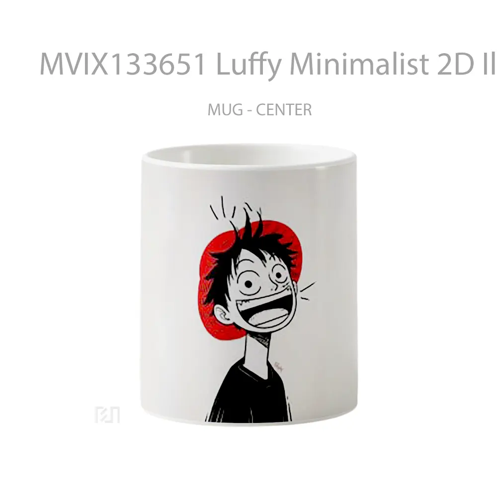 Mug Luffy Minimalist 2D Illustration Cangkir Anime