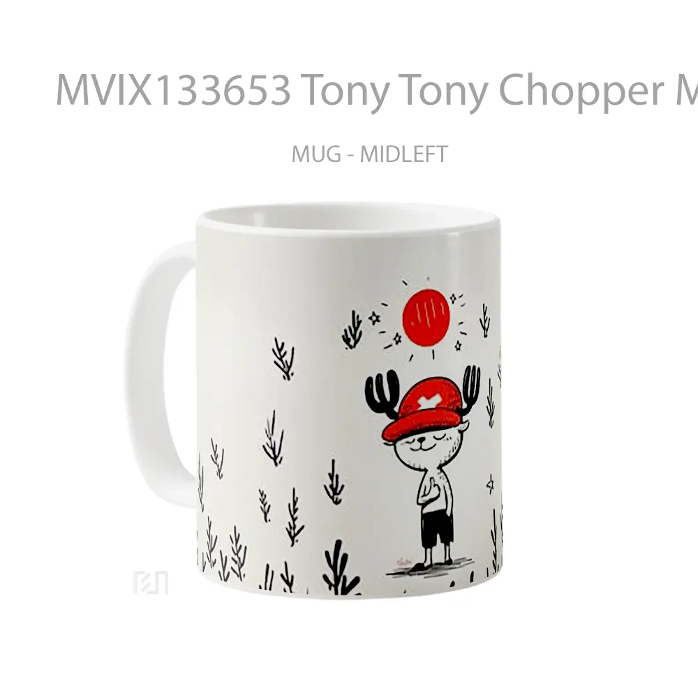 Mug Tony Tony Chopper Minimalist 2D Illustration Gelas Seni Modern - All-side / Desain