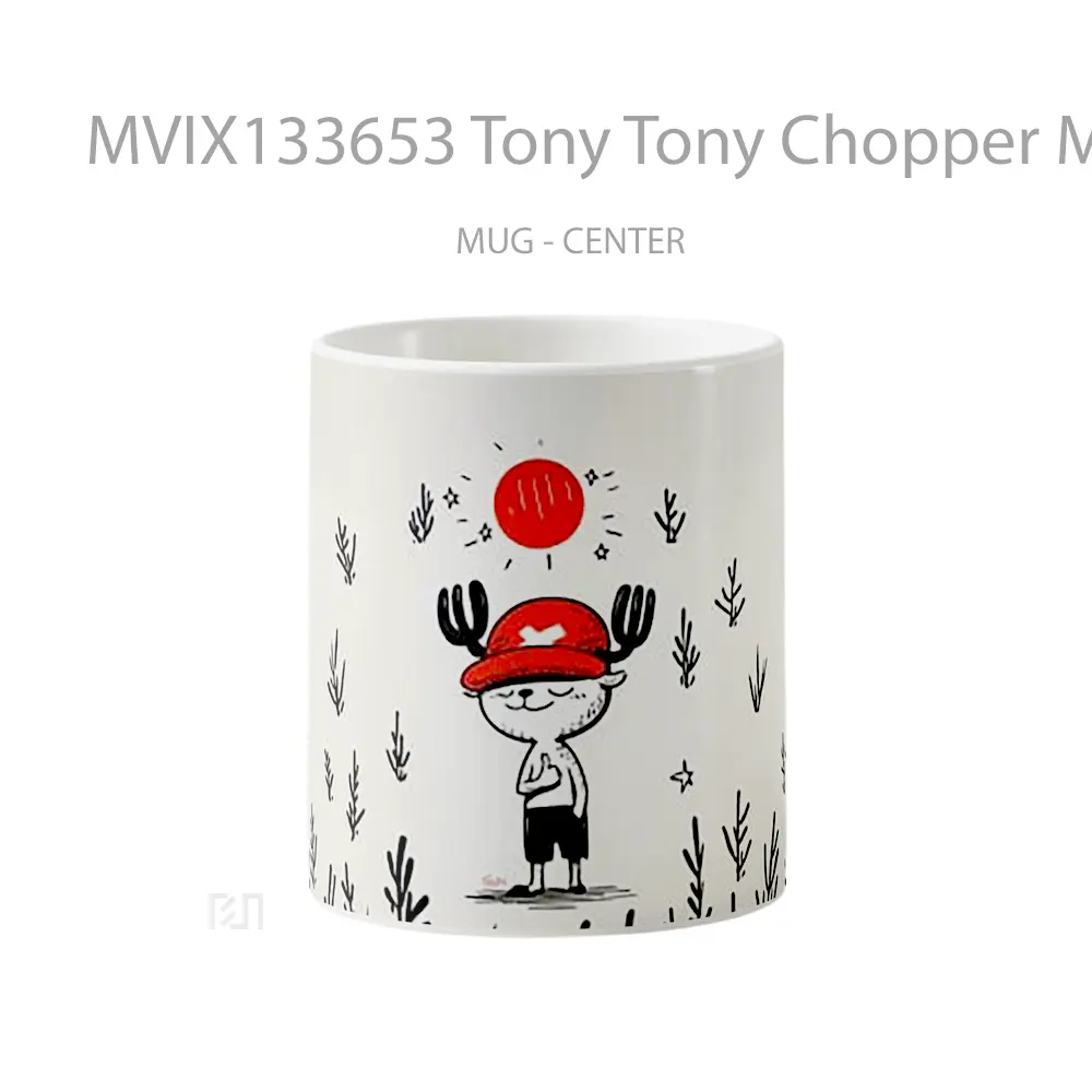 Mug Tony Tony Chopper Minimalist 2D Illustration Gelas Seni Modern