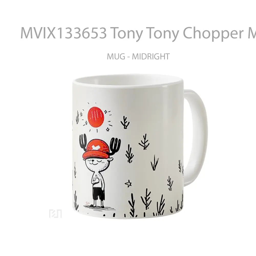 Mug Tony Tony Chopper Minimalist 2D Illustration Gelas Seni Modern - All-side / Desain