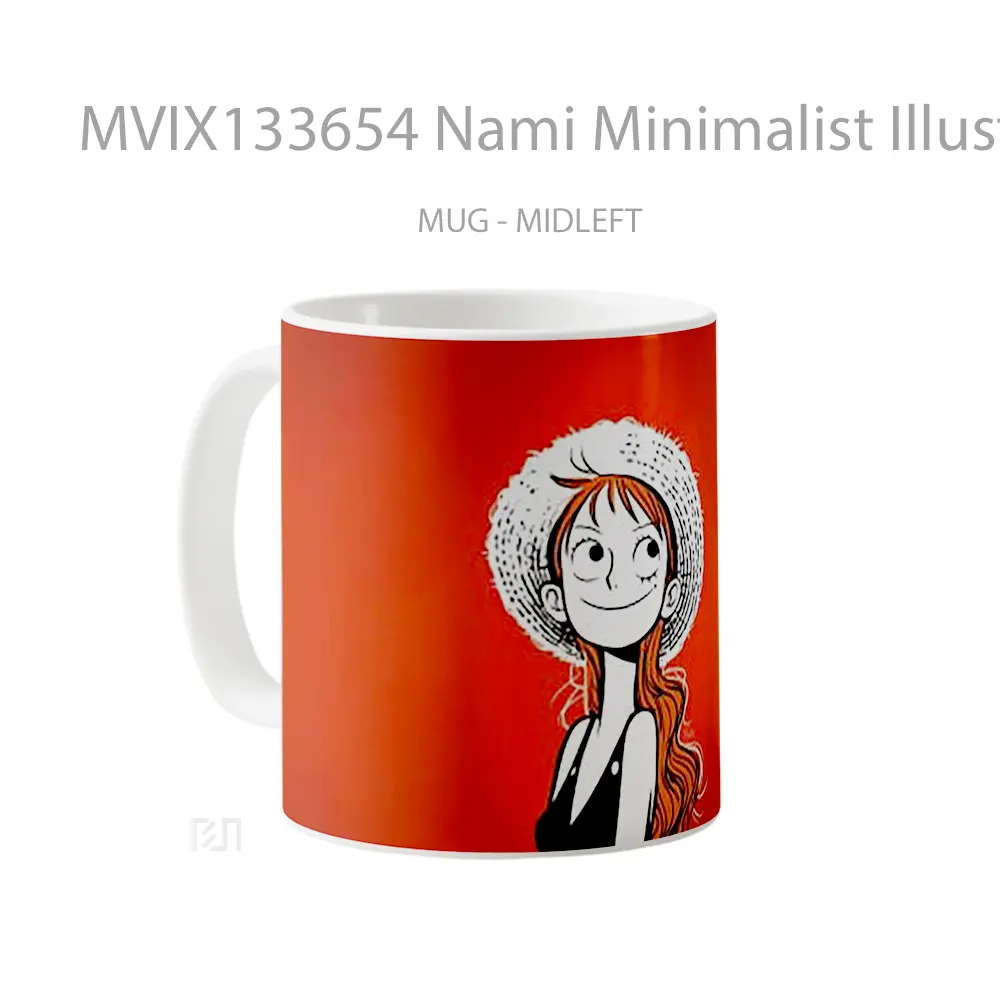 Mug Nami Minimalist Illustration Gelas Seni Modern - All-side / Desain
