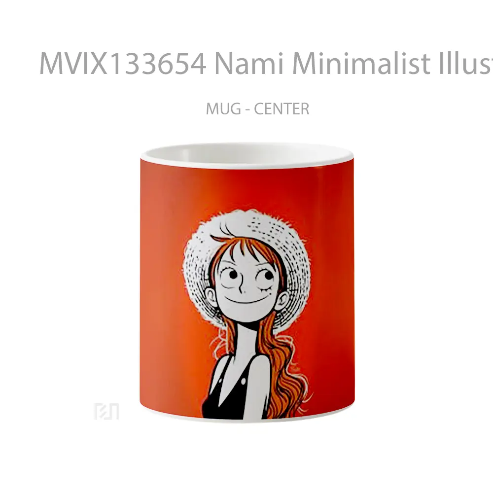 Mug Nami Minimalist Illustration Gelas Seni Modern